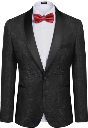 COOFANDY Men's Floral Tuxedo Suit Jacket Slim Fit Dinner Jacket Party Prom Wedding Blazer Jackets