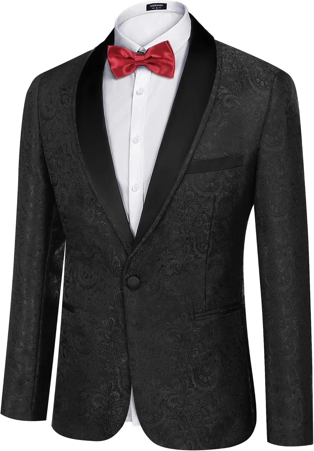 COOFANDY Men's Floral Tuxedo Suit Jacket Slim Fit Dinner Jacket Party Prom Wedding Blazer Jackets