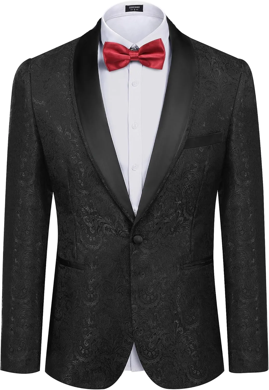 COOFANDY Men's Floral Tuxedo Suit Jacket Slim Fit Dinner Jacket Party Prom Wedding Blazer Jackets