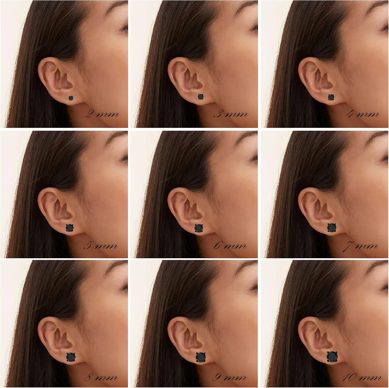 Cubic Zirconia Princess-Cut Solitaire Stud Earrings for Women and Men, Butterfly Push-Back