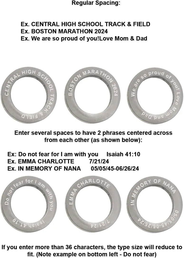 Delight Jewelry Silvertone Message in Circle Silver-tone Custom Engraved Ring Necklace, 18"