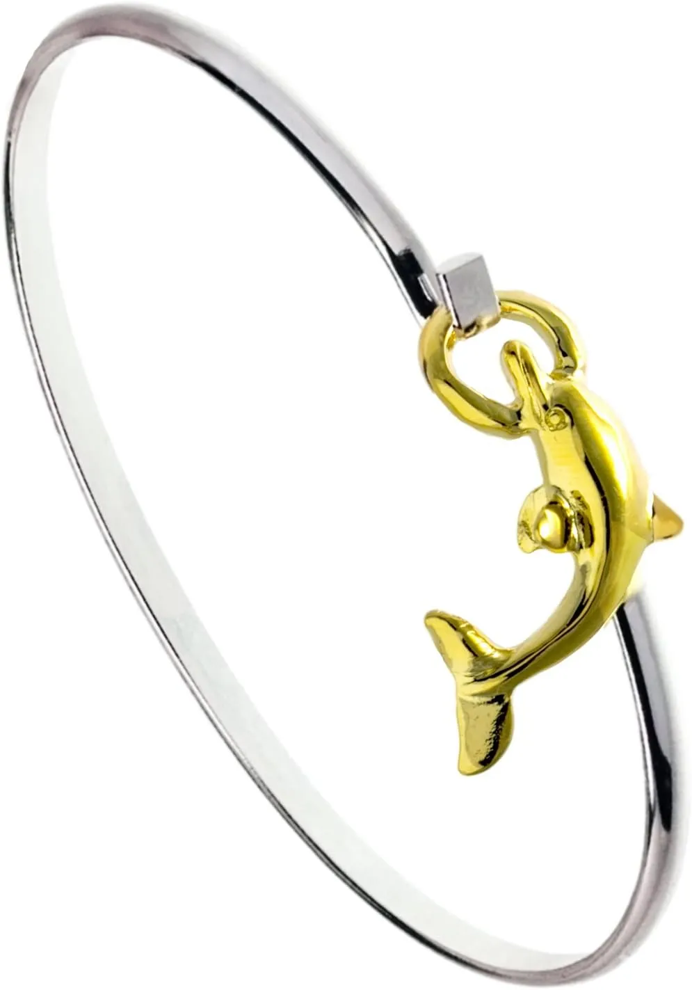 Dolphin Bracelet Latch Cuff TwoTone