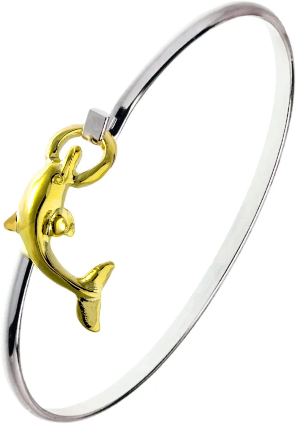 Dolphin Bracelet Latch Cuff TwoTone