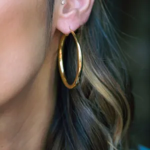 Doubnine Tube Hoop Earrings Gold Lightweight Large Earrings Women Fashion Jewelry