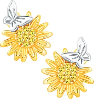 Earrings for Women, 925 Sterling Silver Heart Bow Knot Octet Star Butterfly Heart Clover Stud Earring Ears Sensitive Hypoallergenic, Fashion Birthday Gifts Cute 18K Gold Plated Bling Jewelry