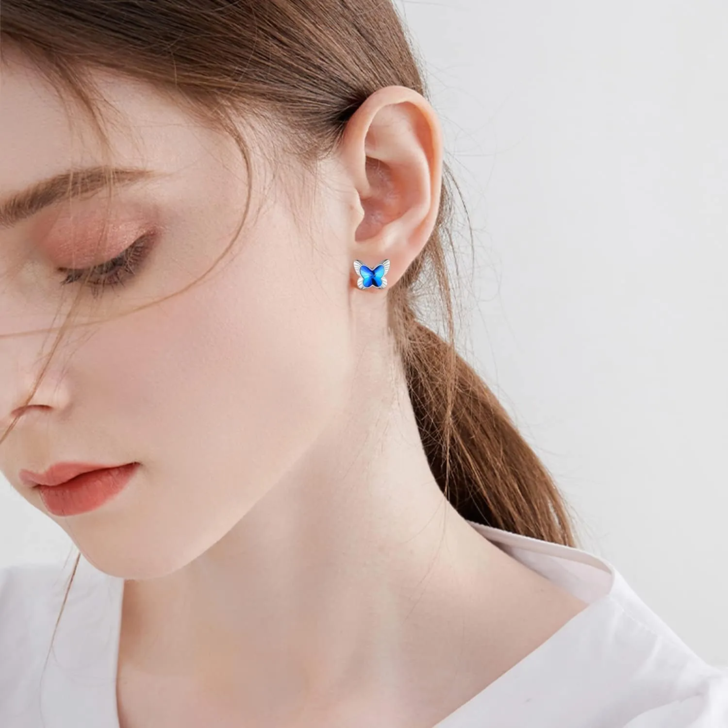 Elephant/Axolotl/Black Cat/Cow/Koala/Lion/Hedgehog/Mermaid/Panda/Fox/Butterfly Earrings for Women 925 Sterling Silver Animal Earrings Cute Animal Jewelry for Women