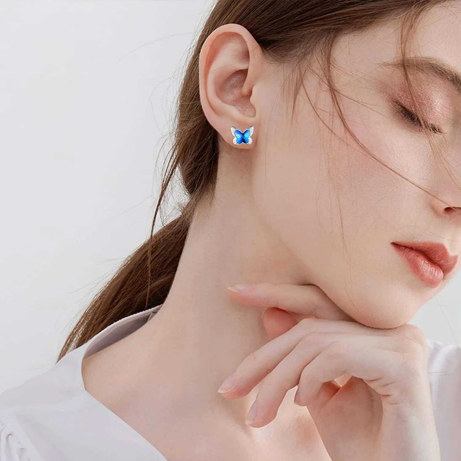 Elephant/Axolotl/Black Cat/Cow/Koala/Lion/Hedgehog/Mermaid/Panda/Fox/Butterfly Earrings for Women 925 Sterling Silver Animal Earrings Cute Animal Jewelry for Women