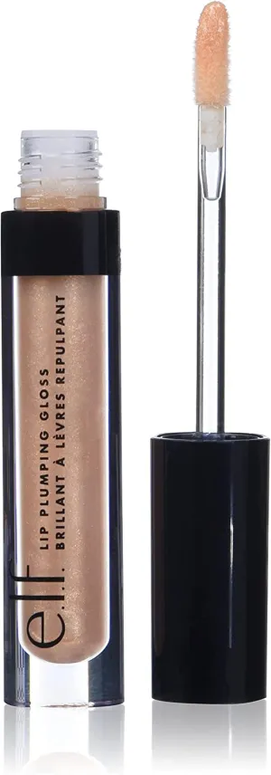e.l.f. Lip Plumping Gloss, Hydrating, Nourishing, Invigorating, High-Shine, Plumps, Volumizes, Cools, Soothes, Champagne Glam, Shimmer 2.7Ml