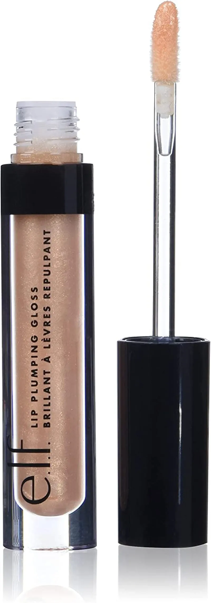 e.l.f. Lip Plumping Gloss, Hydrating, Nourishing, Invigorating, High-Shine, Plumps, Volumizes, Cools, Soothes, Champagne Glam, Shimmer 2.7Ml