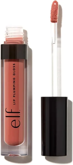 e.l.f. Lip Plumping Gloss, Hydrating, Nourishing, Invigorating, High-Shine, Plumps, Volumizes, Cools, Soothes, Mocha Twist, Shimmer, 0.09 Oz