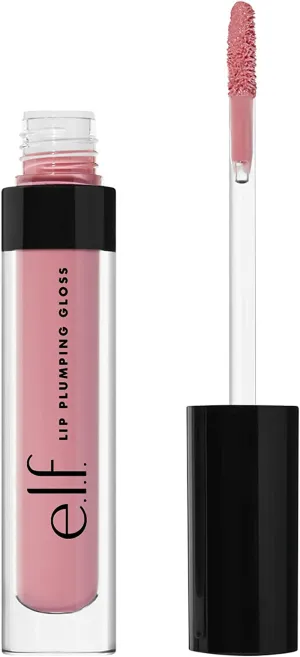 e.l.f. Lip Plumping Gloss, Hydrating, Nourishing, Invigorating, High-Shine, Plumps, Volumizes, Cools, Soothes, Sparkling Rosé, Shimmer, 0.09 Oz