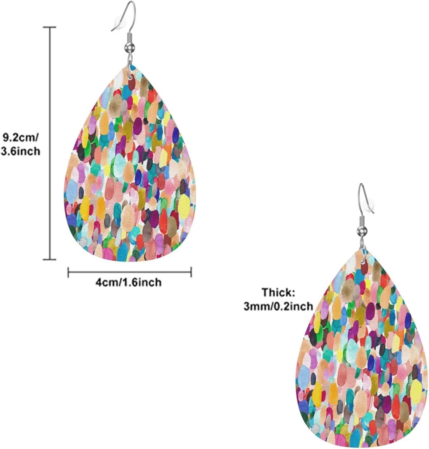 Faux Leather Earrings Leopard Butterfly Teardrop Dangle Earrings Jewelry For Women