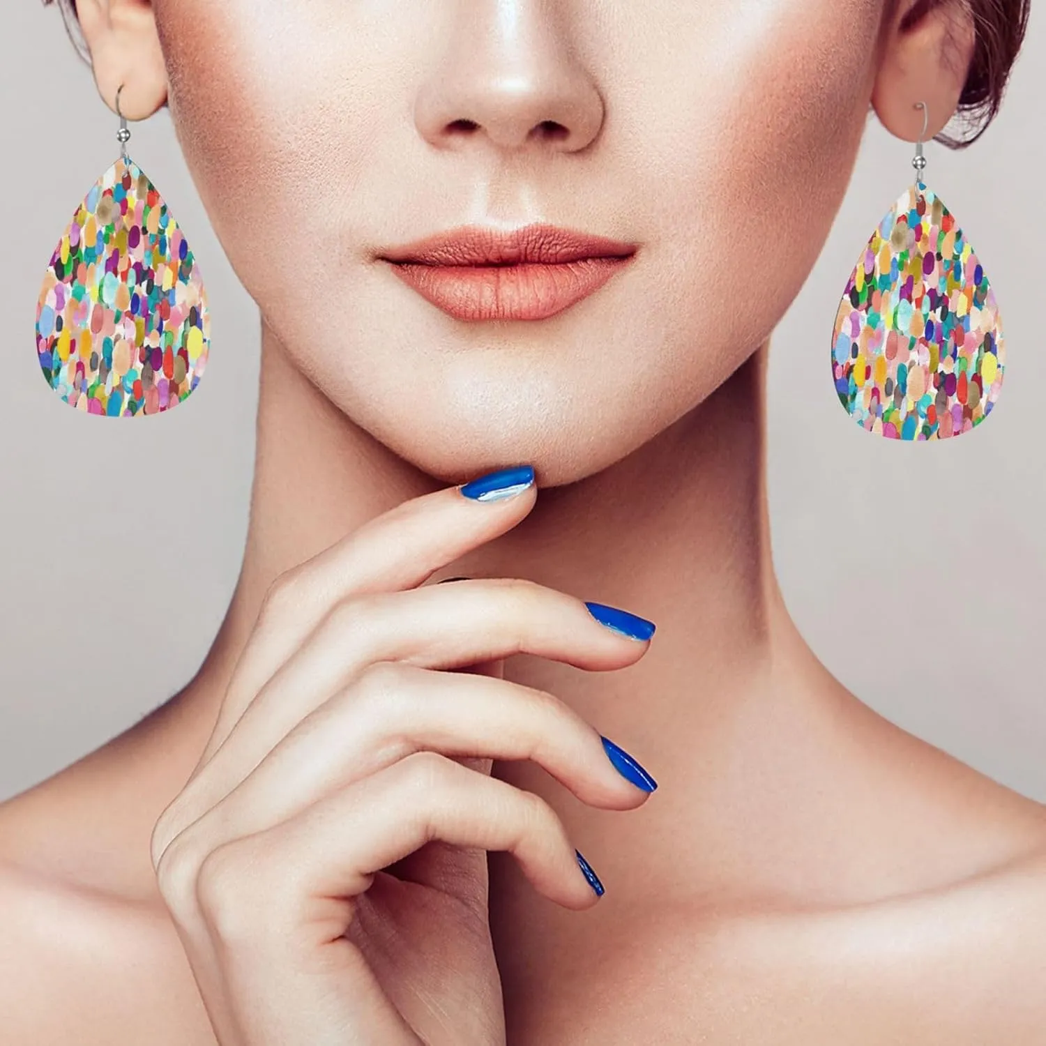 Faux Leather Earrings Leopard Butterfly Teardrop Dangle Earrings Jewelry For Women