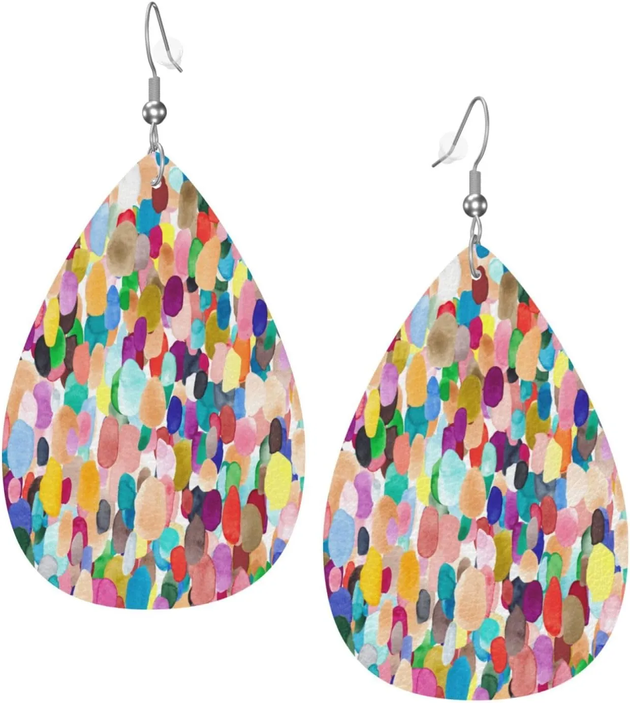 Faux Leather Earrings Leopard Butterfly Teardrop Dangle Earrings Jewelry For Women