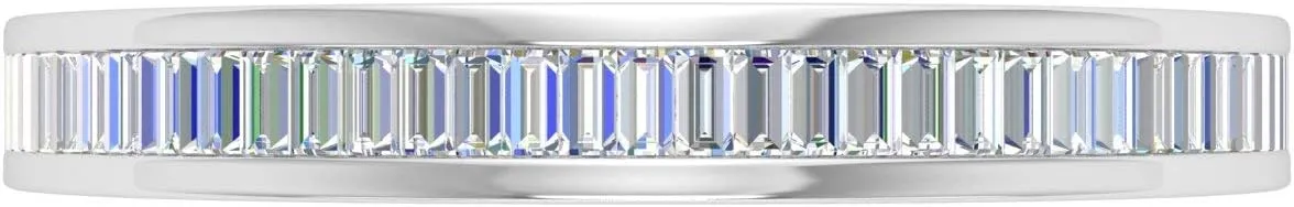 FINEROCK 1/2 Carat Channel Set Baguette Shape Diamond Wedding Band Ring in 14K Gold (I1-I2 Clarity)