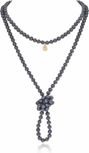 Firstmeet Pearl Long Necklace For Women Fashion Faux Pearl Vintage 60" Strand Wedding Jewelry for Women