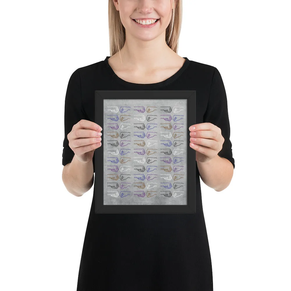 Fist Bumps Framed Jiu-Jitsu Belt Rank Art Poster Print