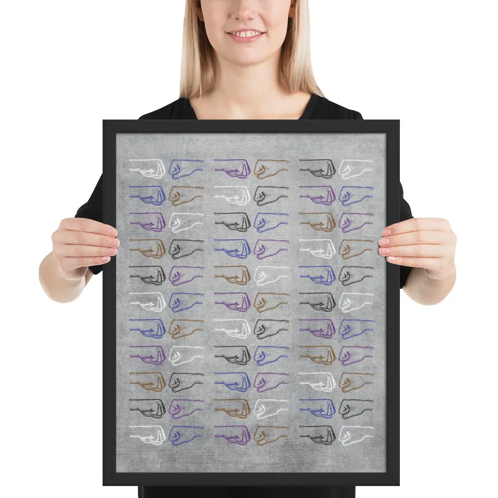 Fist Bumps Framed Jiu-Jitsu Belt Rank Art Poster Print