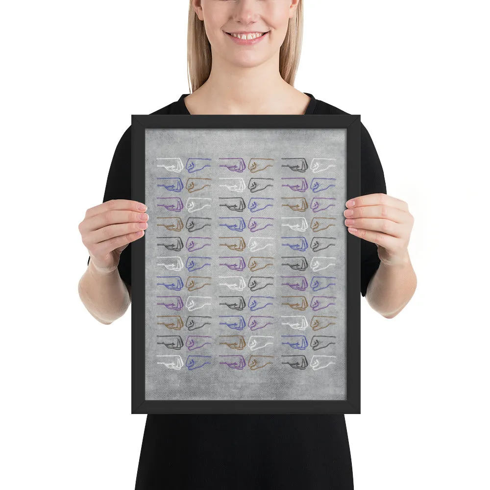 Fist Bumps Framed Jiu-Jitsu Belt Rank Art Poster Print