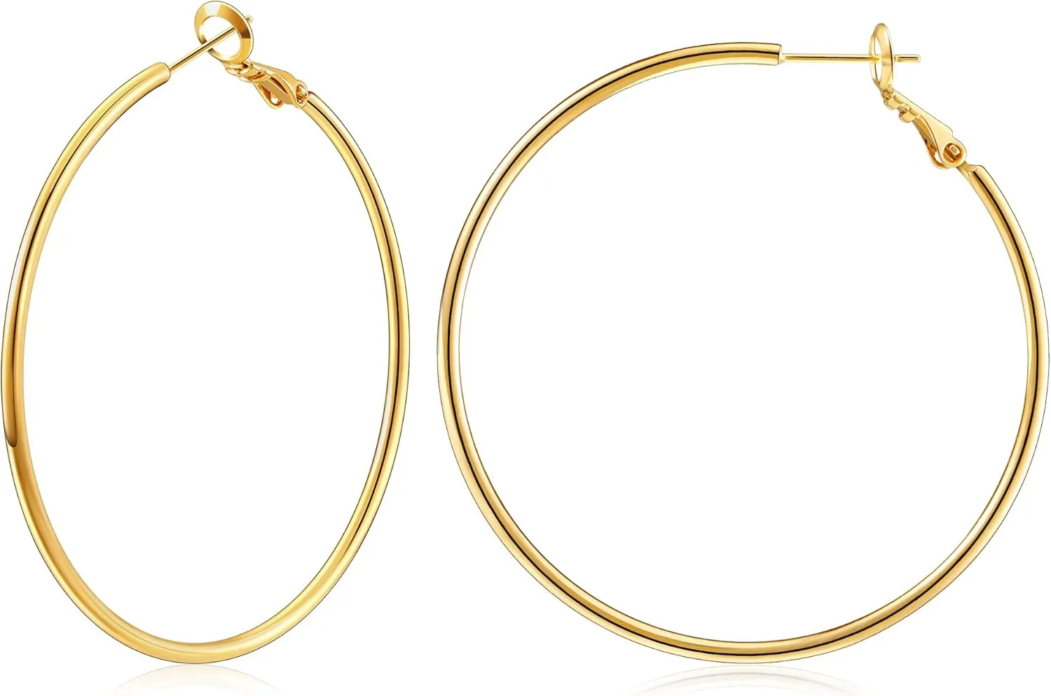 Gacimy Gold Hoop Earrings for Women 14K Gold Plated, 925 Sterling Silver Post hoops for Women