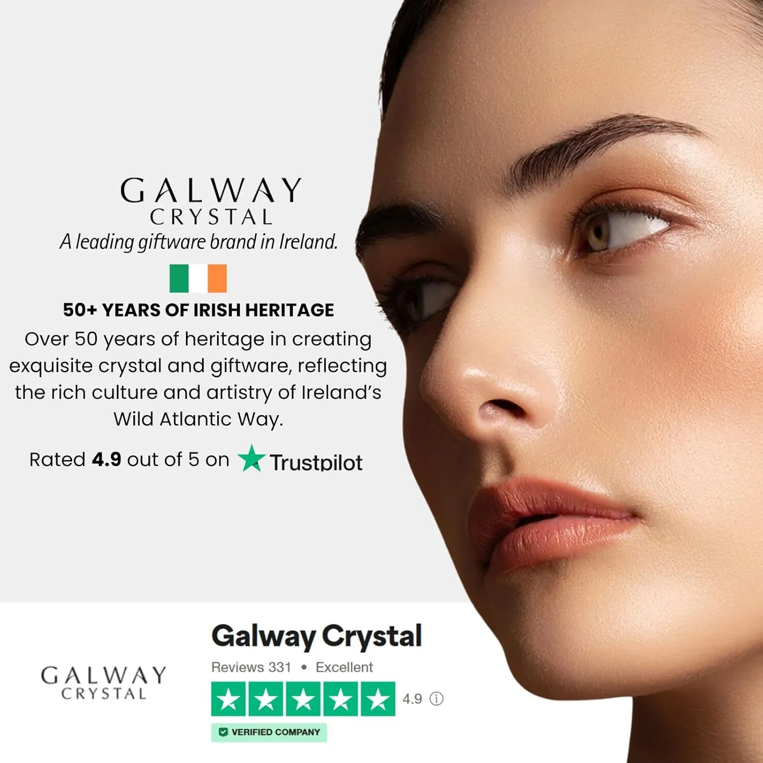 GALWAY Crystal Heart of the Claddagh Bangle Bracelet Sterling Silver Irish Friendship Jewelry with Gift Box