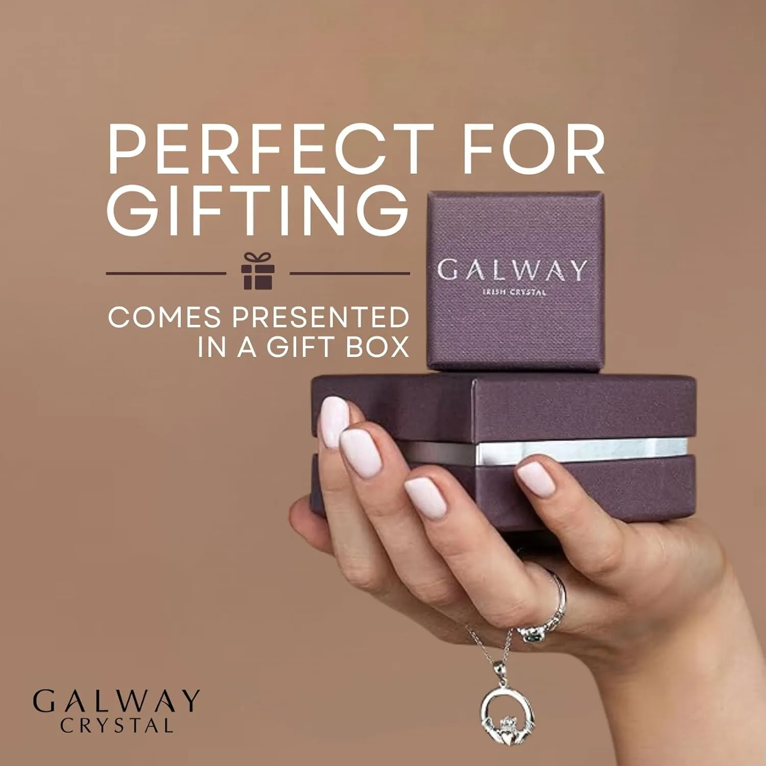 GALWAY Crystal Heart of the Claddagh Bangle Bracelet Sterling Silver Irish Friendship Jewelry with Gift Box