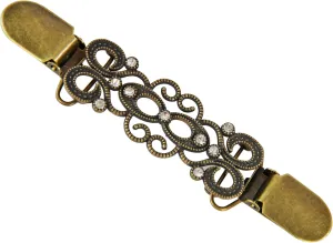 Home-X Cloak Pin, Scarf Pin, or Cardigan Clip for Women, Brooches for Women - Bronze 5" L x 1" W