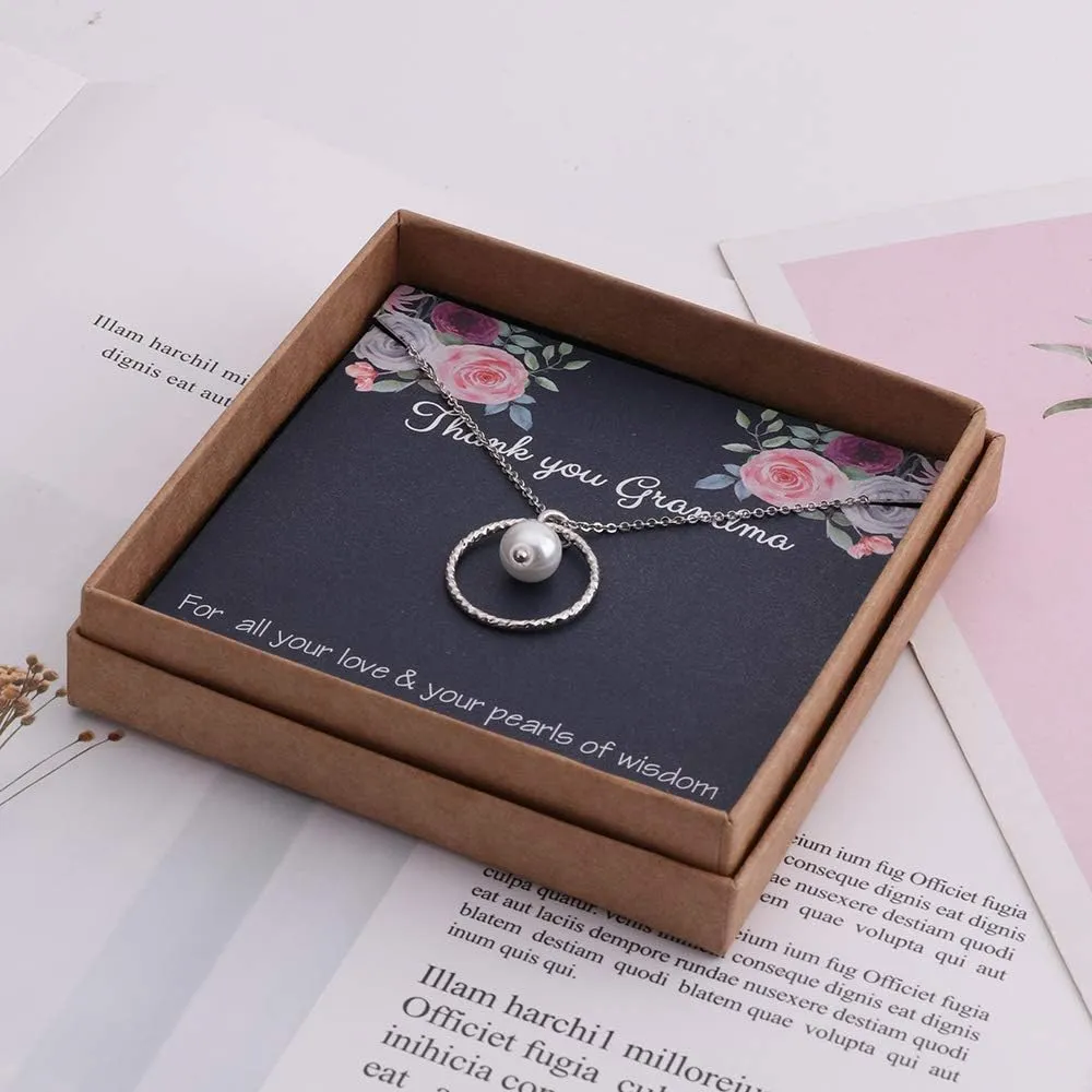 IEFLIFE Pearl Circle Necklace - Cross Necklace for Women, Baptism, Cousin, Granddaughter, Stepmom, Grandma, Sister in Law Gifts
