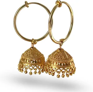 Jhumka style clipon earrings Indian style clipon earrings, Gold and pearls