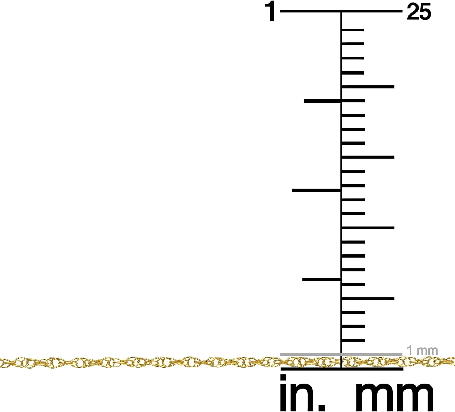 Kooljewelry 10k Yellow Gold Rope Chain Barely-There Necklace (0.7 mm, 0.9 mm, 1 mm or 1.3 mm) - Thin And Lightweight