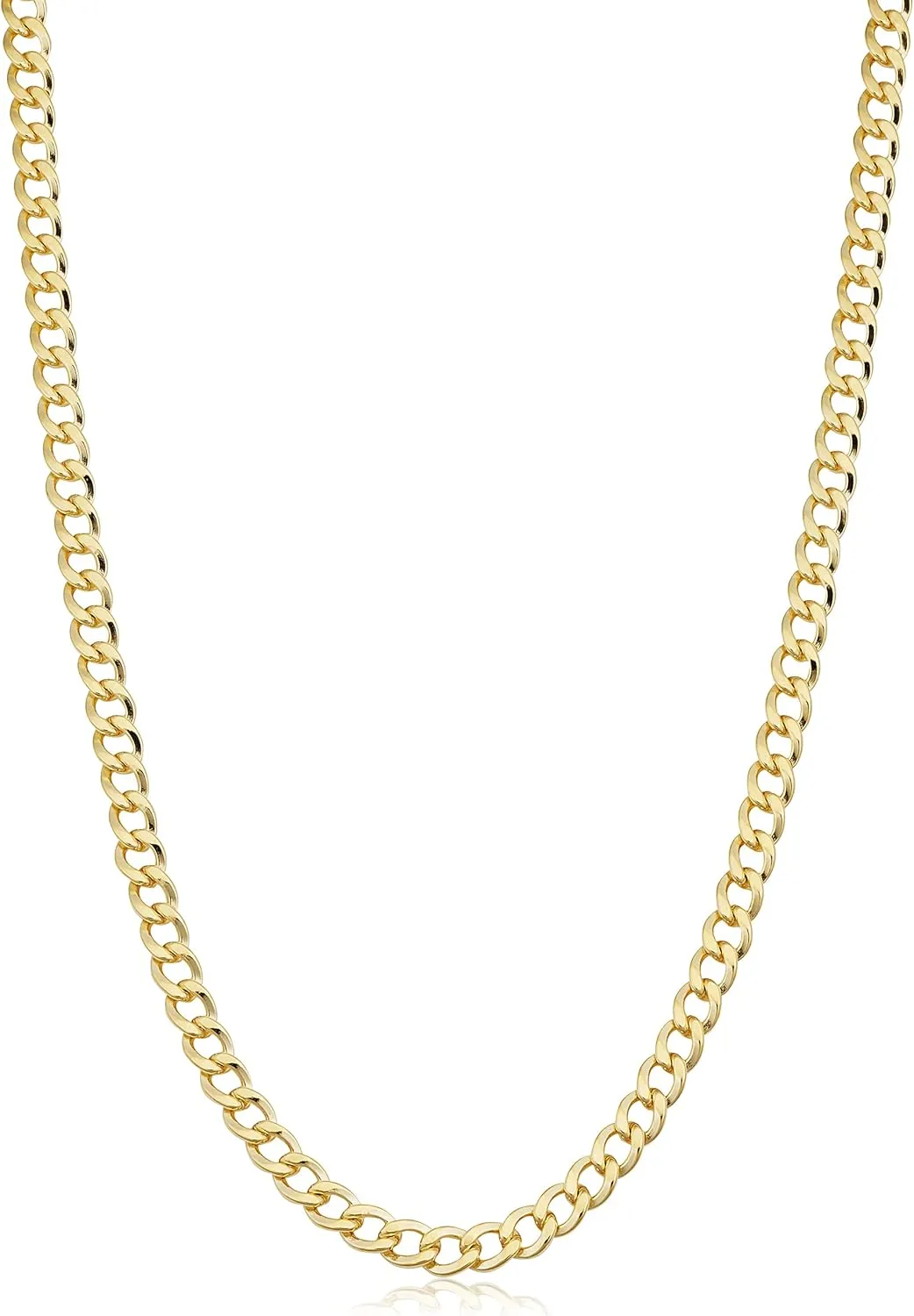 Kooljewelry Solid 14k Yellow Gold Filled Miami Cuban Curb Chain Necklace for Men and Women (3.2 mm, 4 mm, 5 mm, 6 mm, 7.4 mm or 9 mm)