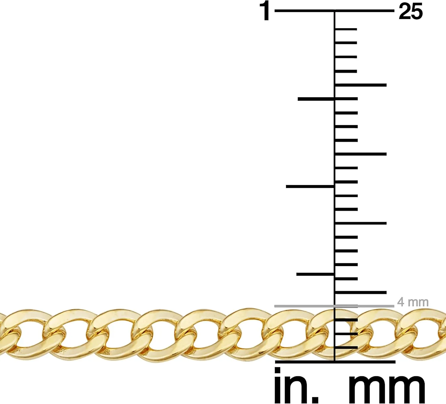 Kooljewelry Solid 14k Yellow Gold Filled Miami Cuban Curb Chain Necklace for Men and Women (3.2 mm, 4 mm, 5 mm, 6 mm, 7.4 mm or 9 mm)