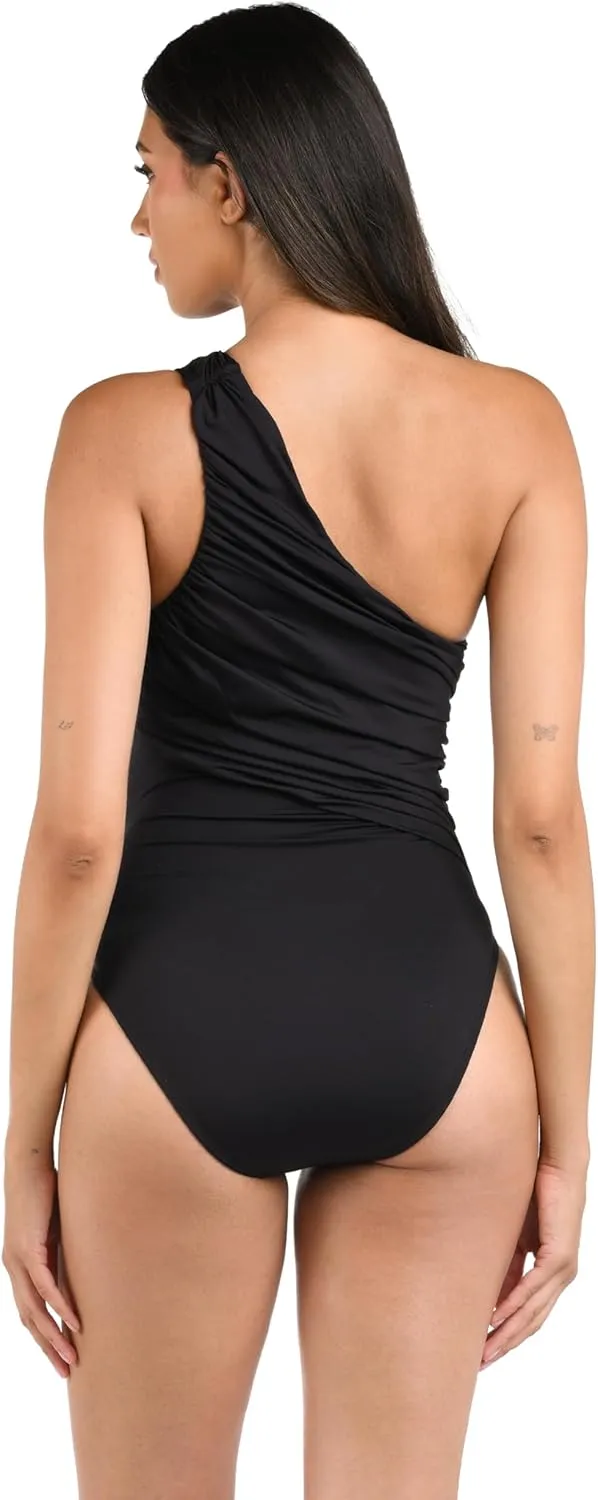 La Blanca Women's Island Goddess Shirred Shoulder One Piece Swimsuit