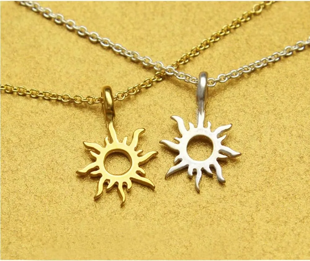 LANG XUAN Message Card Dainty Bead Layered Compass Pendant Necklace Friendship Sun Good Luck Elephant Pendant Chain Necklace for Women Best Gift
