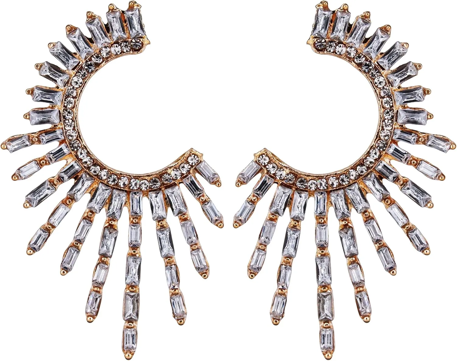 large Statement Earrings for Women Fashion Gothic Crystal Prom Party