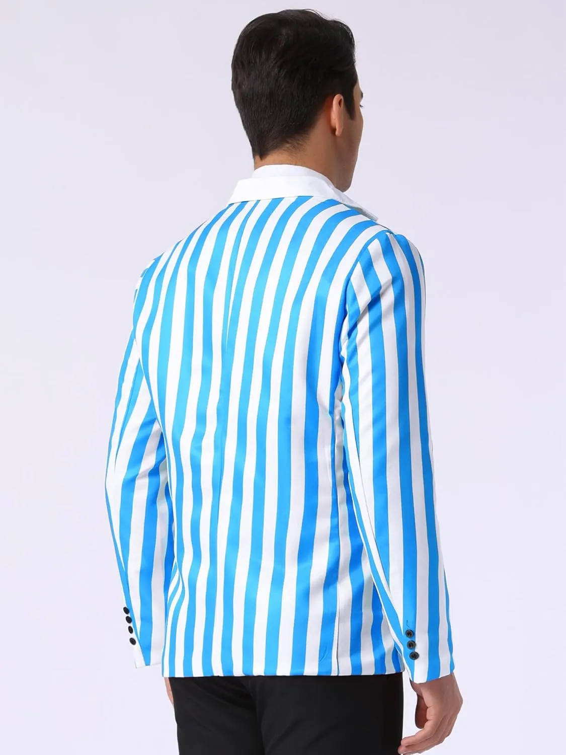 Lars Amadeus Striped Blazer for Men's Color Block Suit Jacket Business Stripes Sports Coats