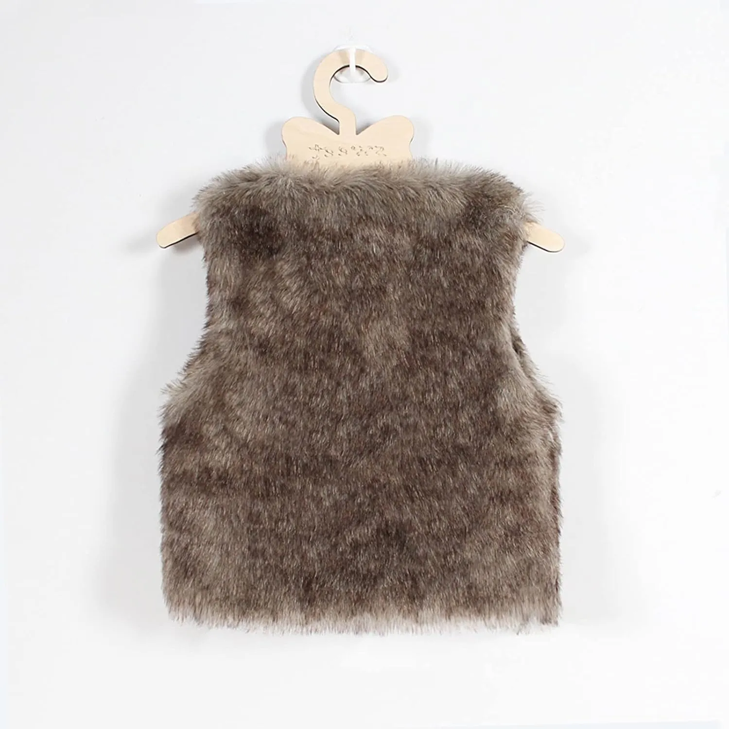 Little Girls Solid Faux-Fur Villus Fleece Vest Jacket Winter Stylish Thick Warm Waistcoat 1-6 Years