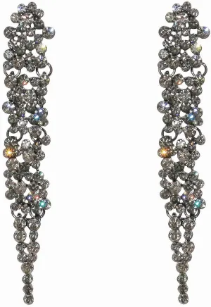 long Dangle Earrings for Women Art Deco Vintage Style Gothic Crystal Prom