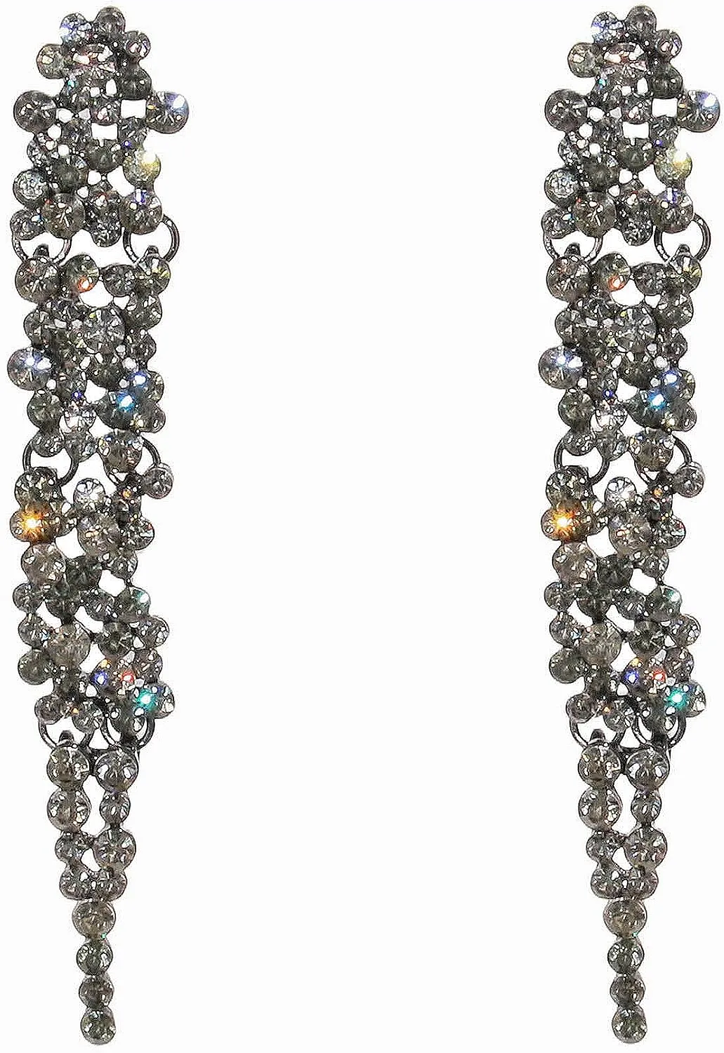 long Dangle Earrings for Women Art Deco Vintage Style Gothic Crystal Prom