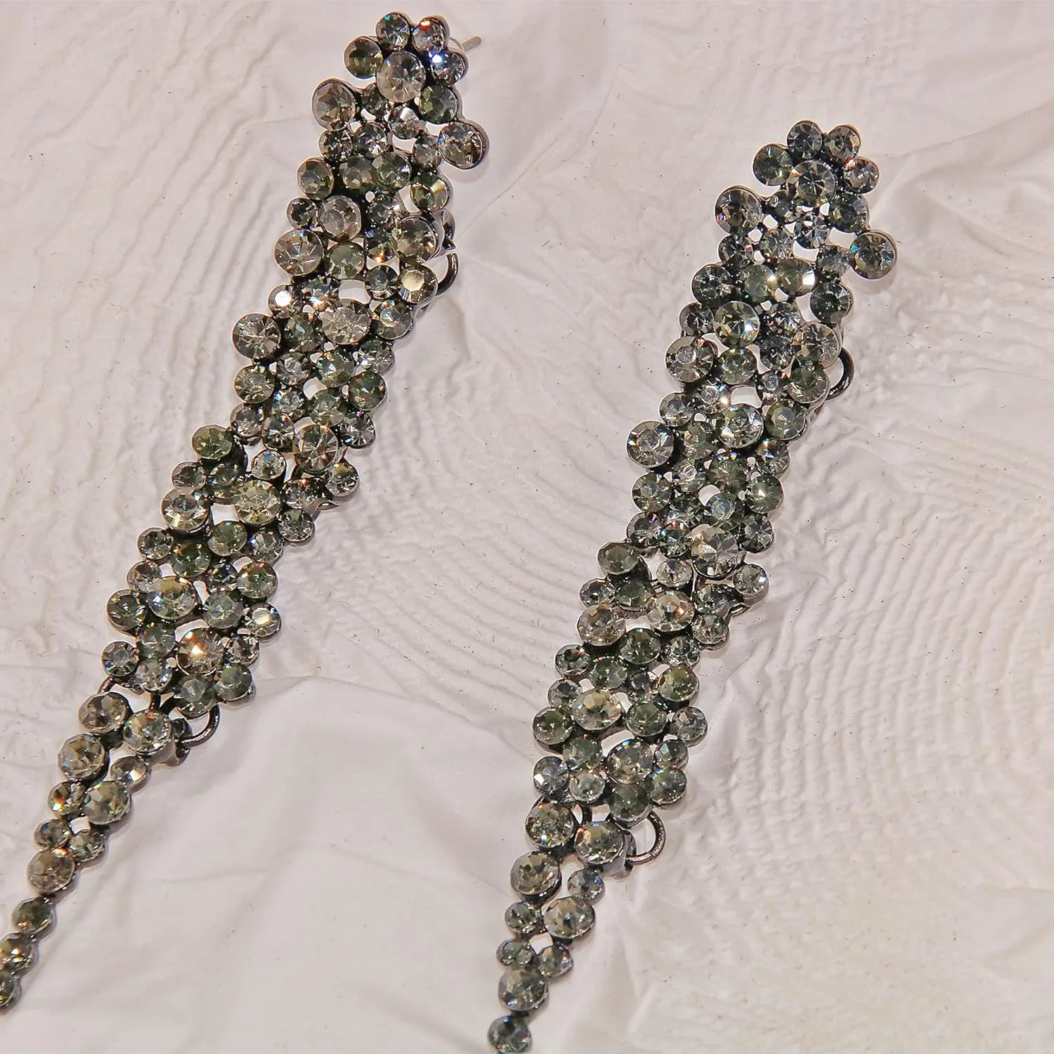 long Dangle Earrings for Women Art Deco Vintage Style Gothic Crystal Prom