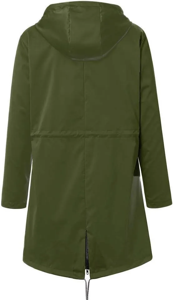Long Rain Jacket Women Striped Lined Hooded Lightweight Raincoats Outdoor Waterproof Windbreaker Rain Coat Trench Coats