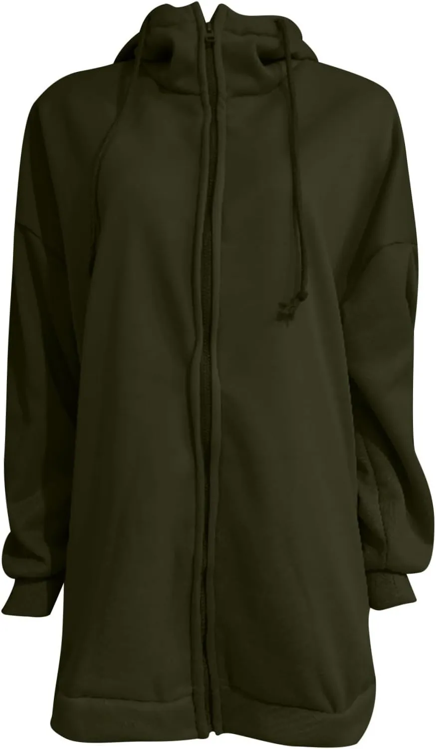Long Zip Up Hoodies for Women Casual Long Sleeve Hooded Fleece Jackets Loose Fit Tunic Fall Sweatshirts with Pockets