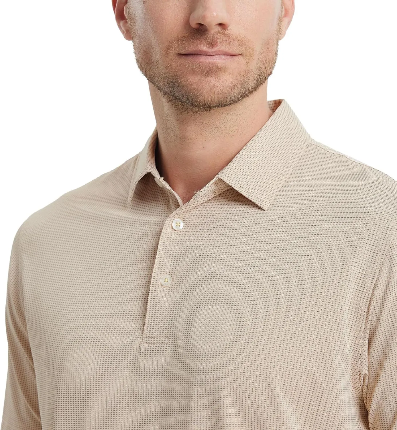 M MAELREG Mens Polo Shirts Short Sleeve Quick Dry Moisture Wicking Athletic Performance Jacquard Collared Golf Shirt for Men