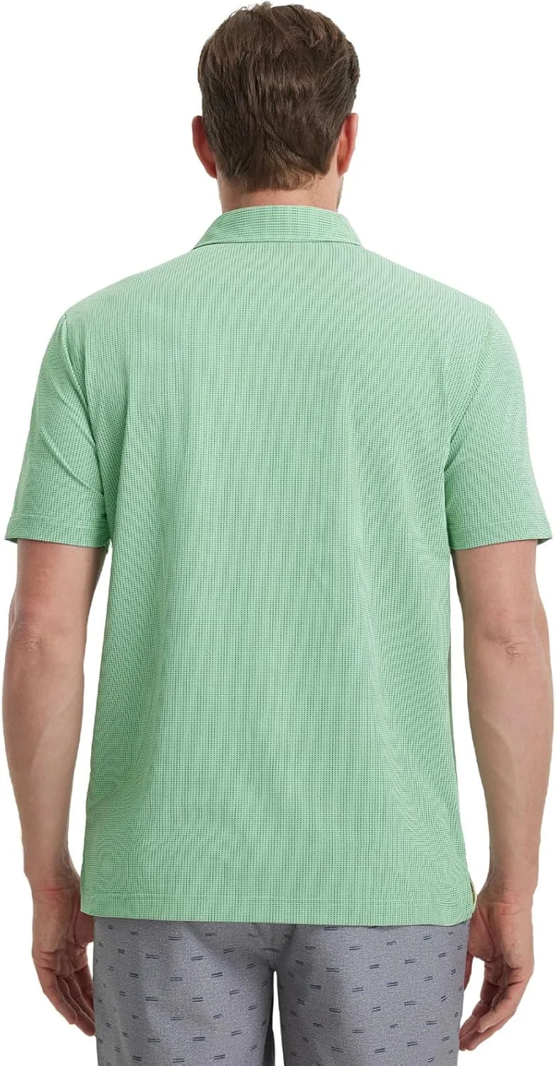 M MAELREG Mens Polo Shirts Short Sleeve Quick Dry Moisture Wicking Athletic Performance Jacquard Collared Golf Shirt for Men