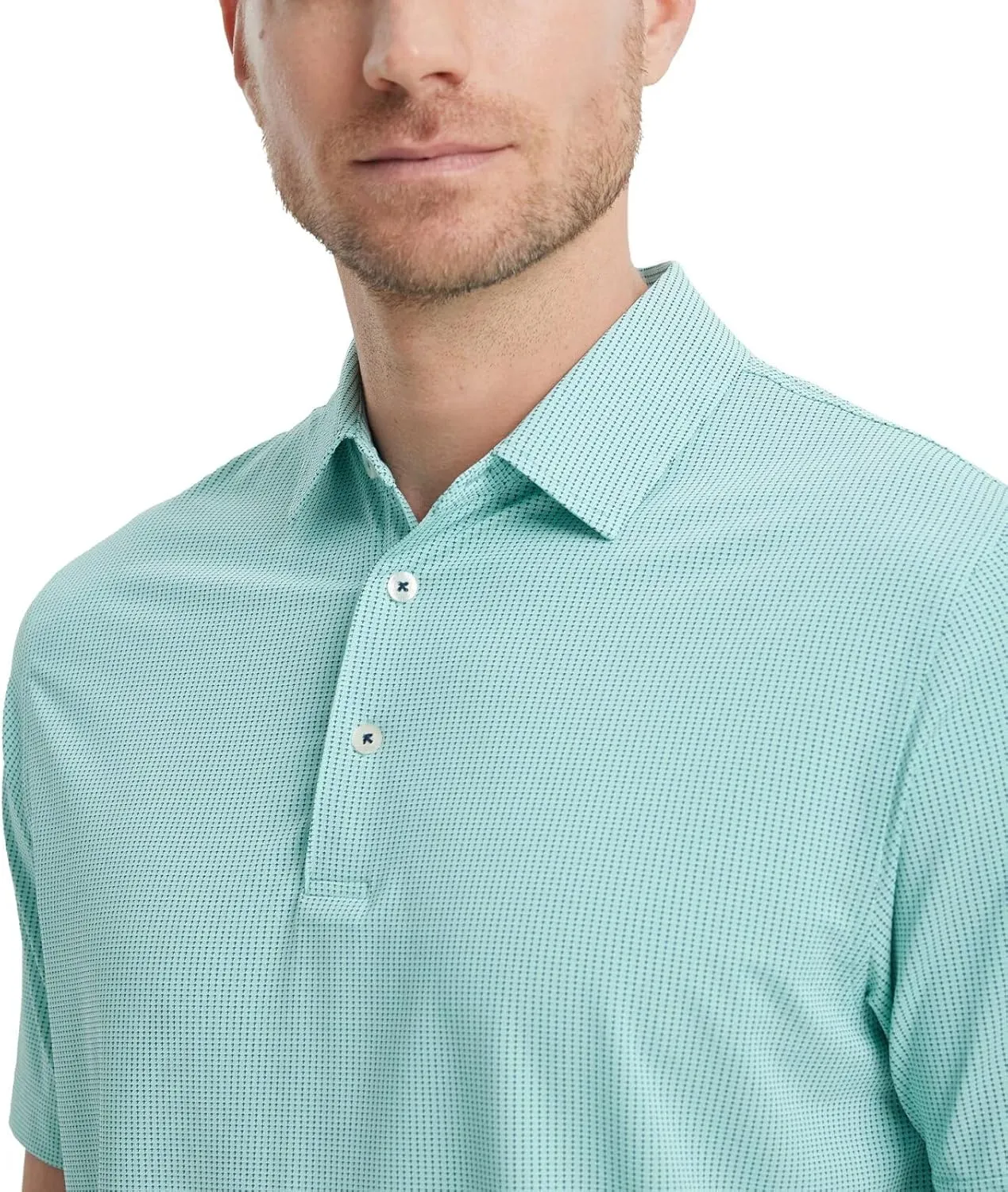 M MAELREG Mens Polo Shirts Short Sleeve Quick Dry Moisture Wicking Athletic Performance Jacquard Collared Golf Shirt for Men