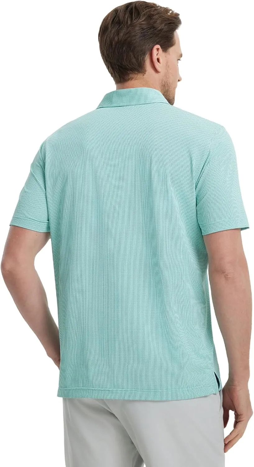 M MAELREG Mens Polo Shirts Short Sleeve Quick Dry Moisture Wicking Athletic Performance Jacquard Collared Golf Shirt for Men