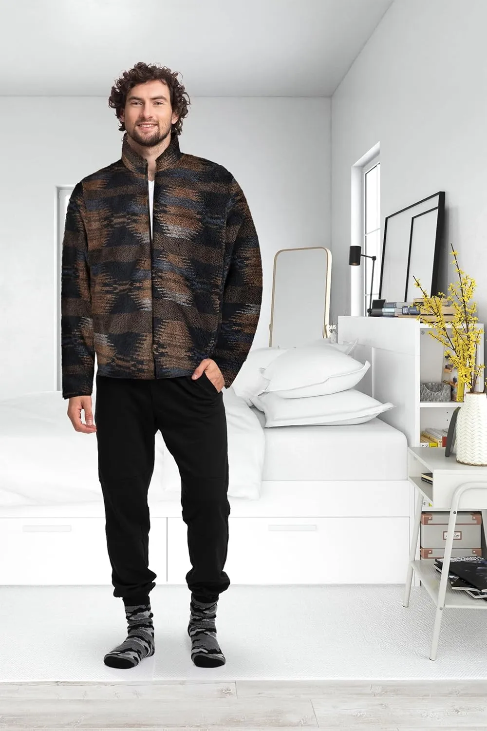Mad Dog Men's Sherpa Jacket Ultimate Fuzzy Sweater for Men, Fleece Winter Coats, Mens Cold Weather Jackets