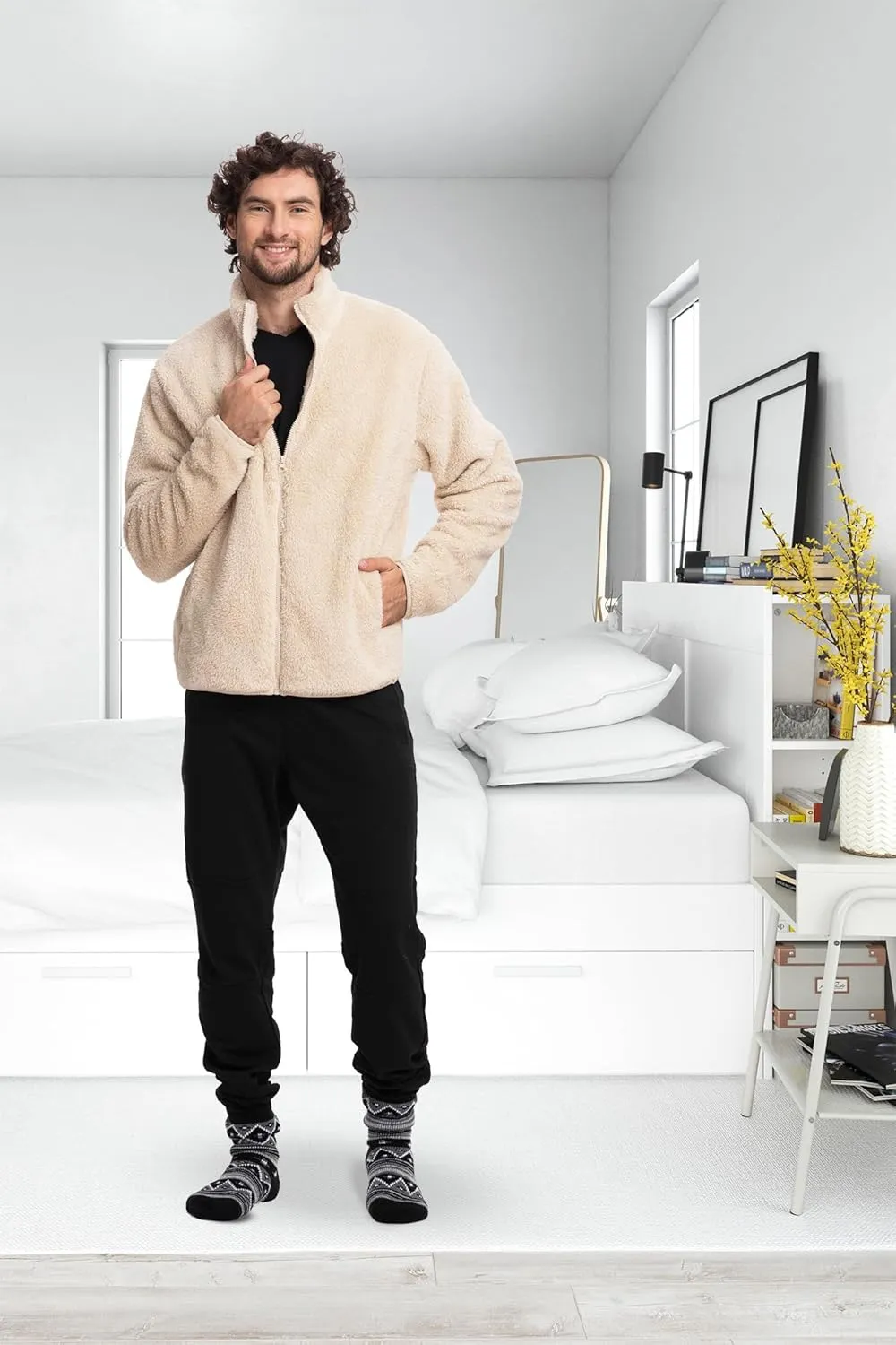 Mad Dog Men's Sherpa Jacket Ultimate Fuzzy Sweater for Men, Fleece Winter Coats, Mens Cold Weather Jackets