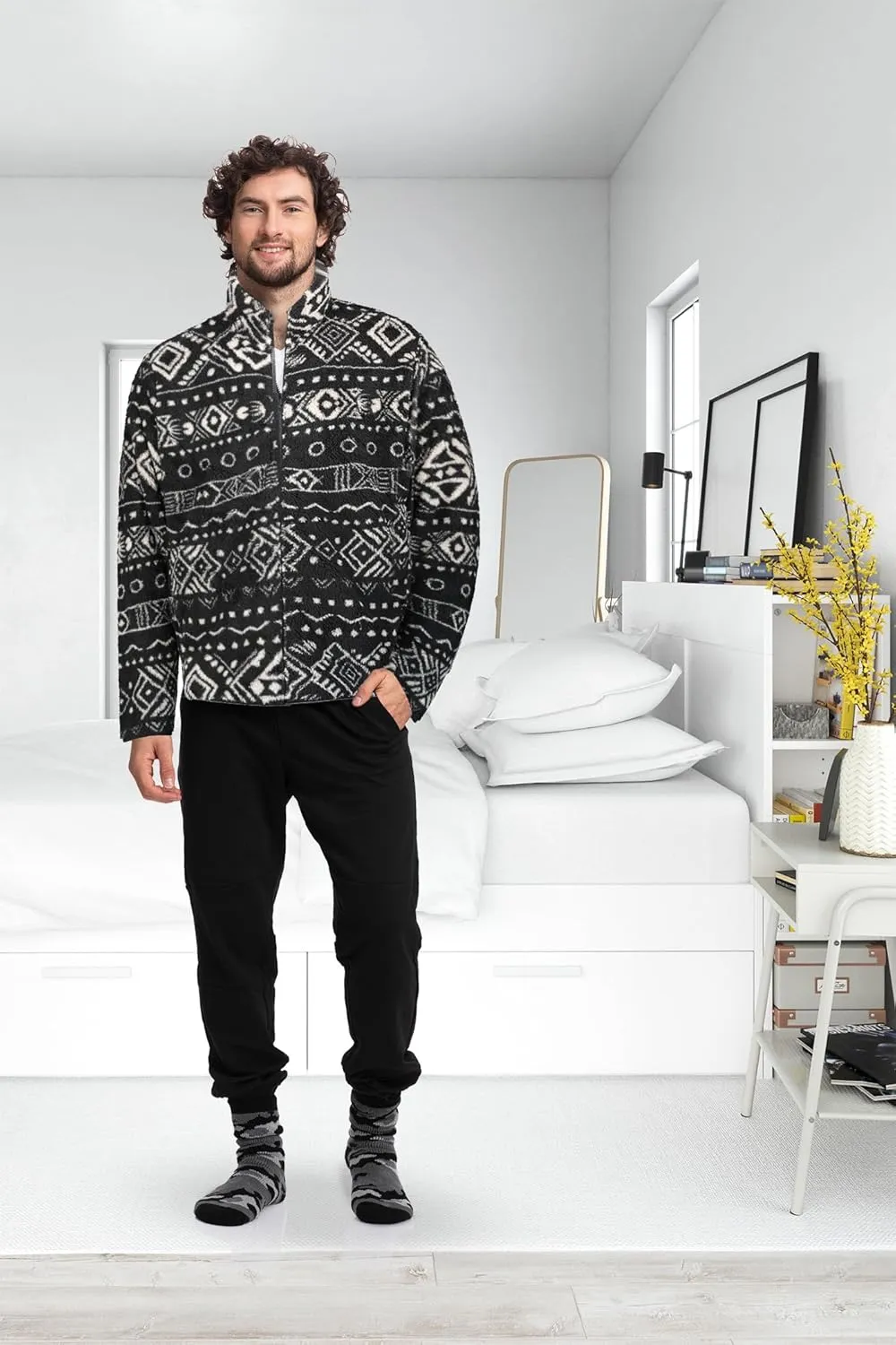 Mad Dog Men's Sherpa Jacket Ultimate Fuzzy Sweater for Men, Fleece Winter Coats, Mens Cold Weather Jackets