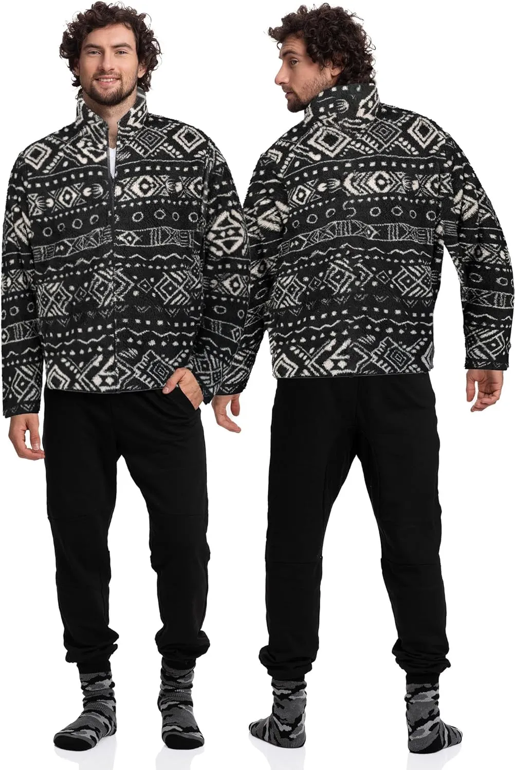 Mad Dog Men's Sherpa Jacket Ultimate Fuzzy Sweater for Men, Fleece Winter Coats, Mens Cold Weather Jackets